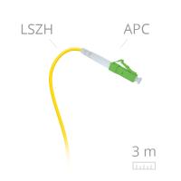 OS2 12 Fibers Optical Pigtail LC/apc (G657.A1) Color Coded 0,9mm --3m