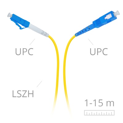 LaserCords LC/upc-SC/upc SM Simplex 2mm Patch cord