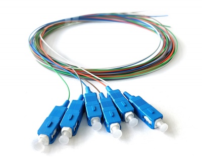 SC/upc 6 Fiber OS2 (G657.A1) Color Coded 0,9mm Pigtail -- 3m