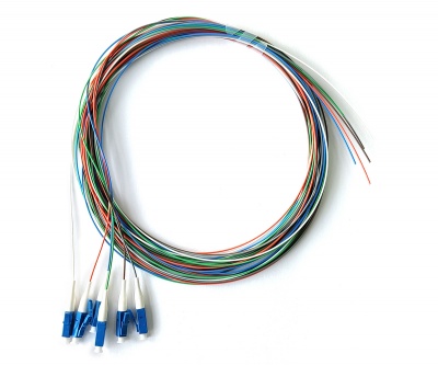 LC/upc 6 Fibers OS2 (G657.A1) Color Coded 0,9mm Pigtail -- 3m