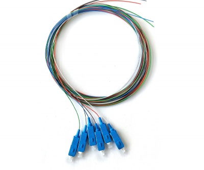 SC/upc 6 Fiber OS2 (G657.A1) Color Coded 0,9mm Pigtail -- 3m