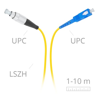 LaserCords FC/upc-SC/upc SM Simplex 2mm Patch cord