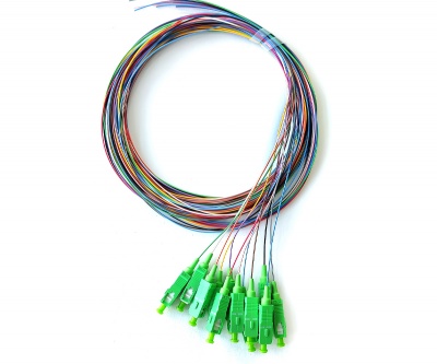 SC/apc 12 Fibers OS2 (G657.A1) Color Coded 0,9mm Optical pigtail --3m