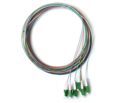 LC/apc 6 Fibers OS2 (G657.A1) Color Coded 0,9mm Pigtail -- 3m